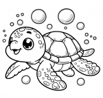 Cute Turtle Swimming Underwater with Bubbles 🐢🌊🐠