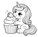 Cute Unicorn Eating Strawberry Cupcake 🦄🍓🧁