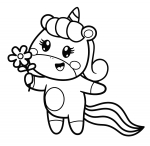 Cute Unicorn Girl Holding Flower Happily 🌸🦄😊✨