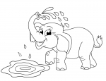 Cute Young Elephant Splashing Water 🐘💧🌈