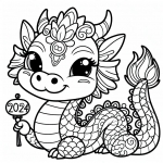 Cute Chinese Dragon for New Year- 2024 🐉🎉2024