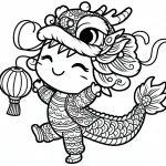 Cute Chinese Dragon Dancing for the Chinese Lunar New Year 🐉💃🎊