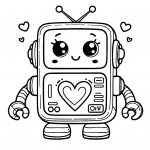 Cute Robot with Heart 🤖💖