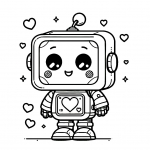Cute Robot with Heart 🤖💖