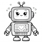 Cute Robot with Heart 🤖💖