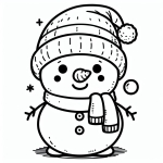 Small cute snow man with hat and scarf ⛄❄️🧣
