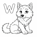 Cute Wolf with letter W 🐺