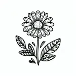 Daisy Flower with Leaves 🌼🍃