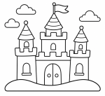 Detailed Sandcastle with Towers and Flag 🏖️🏰✨