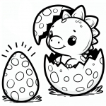 Cute Dinosaur Hatching from a Dotted Egg with a Smaller Egg 🦖🐣