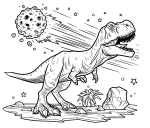 T-Rex Dinosaur Roaring at Moment of Asteroid Impact 🦖💥☄️
