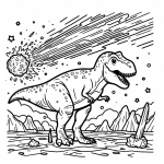 T-Rex Dinosaur Roaring at Moment of Asteroid Impact 🦖💥☄️