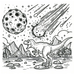 T-Rex Dinosaur Roaring at Moment of Asteroid Impact 🦖💥☄️