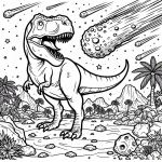 T-Rex Dinosaur Roaring at Moment of Asteroid Impact 🦖💥☄️