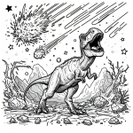 T-Rex Dinosaur Roaring at Moment of Asteroid Impact 🦖💥☄️