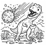 T-Rex Dinosaur Roaring at Moment of Asteroid Impact 🦖💥☄️