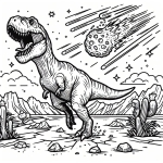 T-Rex Dinosaur Roaring at Moment of Asteroid Impact 🦖💥☄️