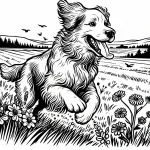 Dog Running in the Field 🐶🏞️
