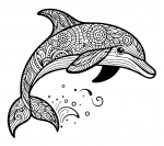 Dolphin Jumping with Flower Style Patterns 🐬🌸✨