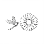 Dragonfly with Daisy in Springtime 🦋🌼🌸