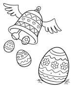 Easter Bell with Wings Bringing Easter Eggs 🐣🔔🌟