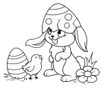 Easter Bunny and Chick Friends Sitting in the Grass 🐰🐣🌿