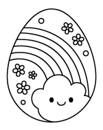 Cute Easter Egg Decorated with Rainbow, Cloud and Flowers 🌈☁️🌸🐣🎀