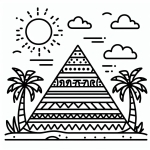 Pyramid Egypt Palm Trees on a Sunny Day 🌴🌞