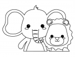 Elephant and Lion Friends 🐘🦁
