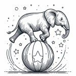 Elephant on Ball with Stars 🐘🎈🌟