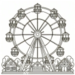 Ferris Wheel in Theme Park 🎡🏞️