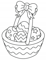 Festive Easter Basket Filled with Decorated Eggs and a Big Bow 🎀🥚🌸✨