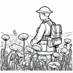 First World War Soldier in Poppy Field at Sunset 🌅🧑‍🤝‍🧑