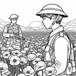 First World War Soldiers in Poppy Field at Sunset 🌅🧑‍🤝‍🧑