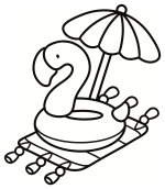 Adorable Flamingo Floating on a Beach Mat with Umbrella 🦩🏖️🌞