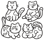 Four Cute Cats Bold & Easy with Fun Expressions 🐱😺💖
