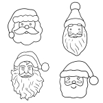 Four Santa Claus Faces 🎅🎄😊🎁