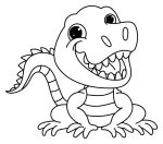Friendly Alligator with a Big Smile and Sharp Teeth 🐊🦴😊