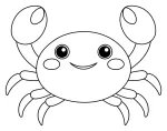 Friendly Crab with a Smile and Curved Claws 🦀🌊😊