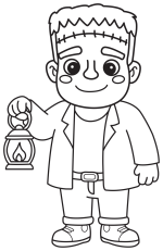 Friendly Frankenstein with Lantern 👻🎃👓