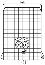 Friendly Numberblock 140 with a Playful Face 🔢😊