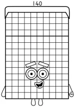 Friendly Numberblock 140 with a Playful Face 🔢😊