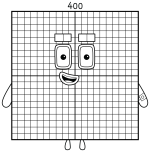 Friendly Numberblock 400 with Yellow Wrist Gadget 🧠🔢💚