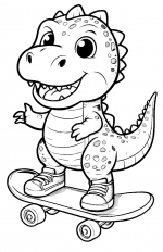 Funny Dinosaur on Skateboard wearing Shoes 🦖🛹👟