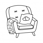 Cozy Chair with Blanket and Pillow Bold & Easy Coloring 🪑🧶💤