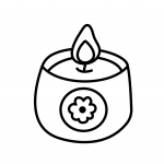 Cozy Candle in Flowered Holder 🕯️🌸✨