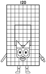 Giant Numberblock 120 with Friendly Face and Tall Body 🧑‍💻🔢😊