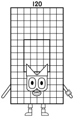 Giant Numberblock 120 with Friendly Face and Tall Body 🧑‍💻🔢😊