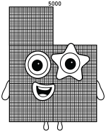Numberblock Five Thousand Character 🔢🌟✨