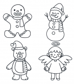 Gingerbread Man Snowman Polar Bear Angel Cute Christmas Characters ☃️🐻‍❄️👼🎄